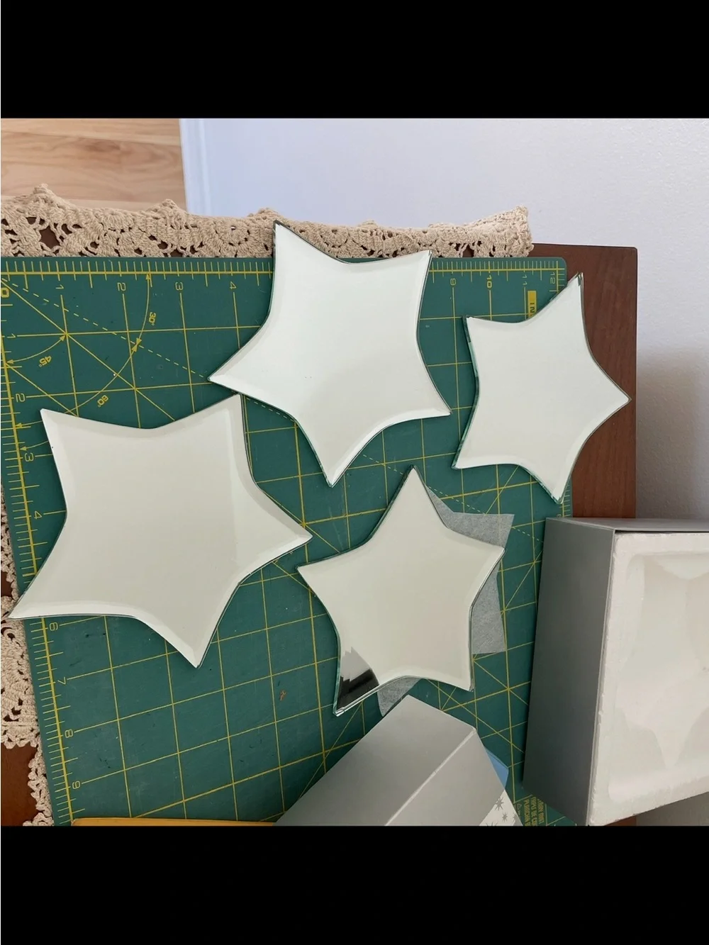 Crate and Barrel Mirror Star Candle Coasters - Set of 4